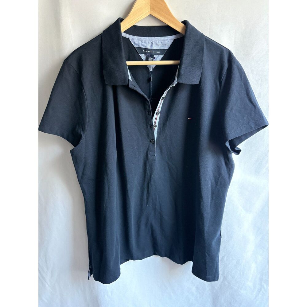 Tommy Hilfiger NWT Navy Blue Regular Fit Under Collar Logo Polo Shirt Size 2XL